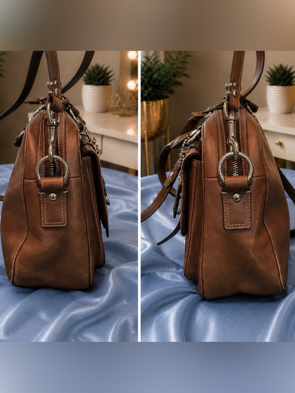 Coach Brown Leather Soho Hamptons Satchel Shoulder Bag/Weekender Bag F14017 - Picture 3 of 9